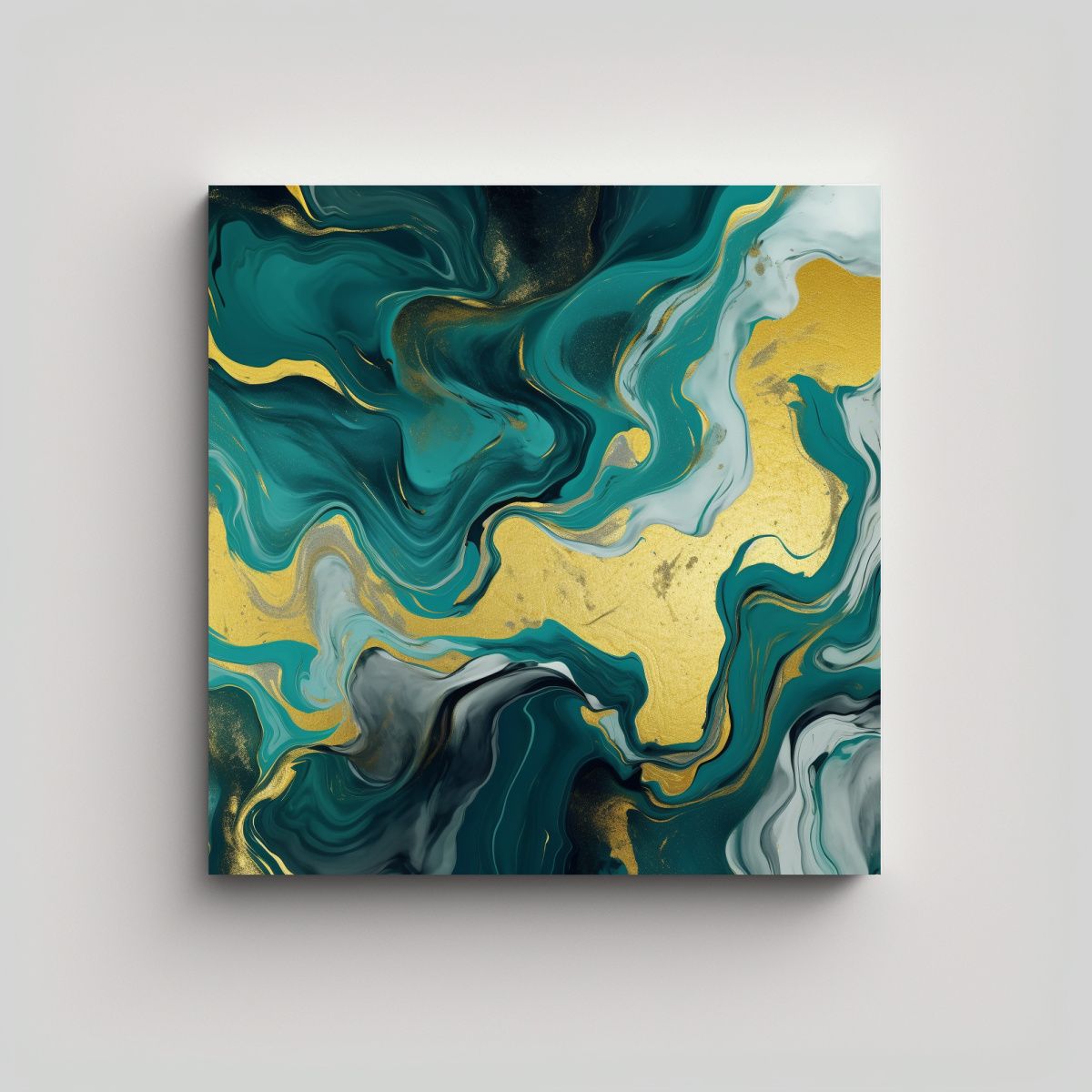 GENERICO - Pinturas Decorativas De Arte 3D En Tonos Verdes 50x50 Cm