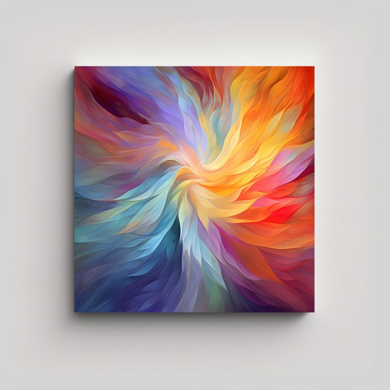 GENERICO - Pintura Decorativa Abstracta En Colores De Luz 50x50 Cm