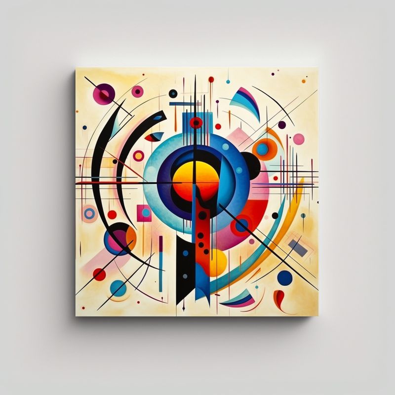GENERICO - Lienzo De Tela Abstracto Simétrico Visions 60x60 Cm