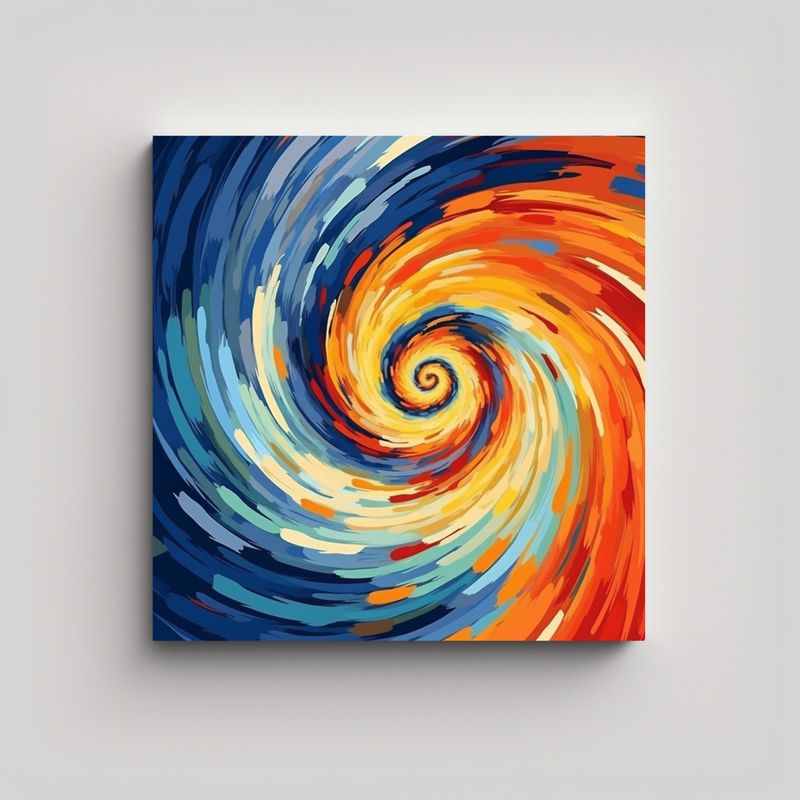 GENERICO - Pintura Abstracta En Lienzo Espiral Duradera 50x50 Cm