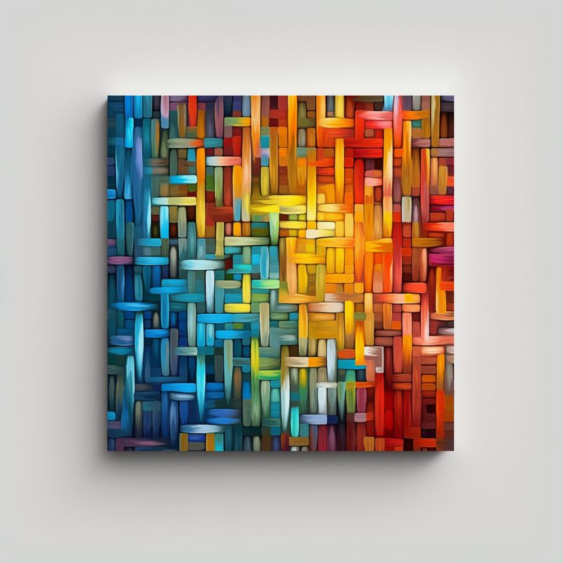 GENERICO - Lienzo Tela Relieve Y Entrelazado En El Tiempo 80x80 Cm