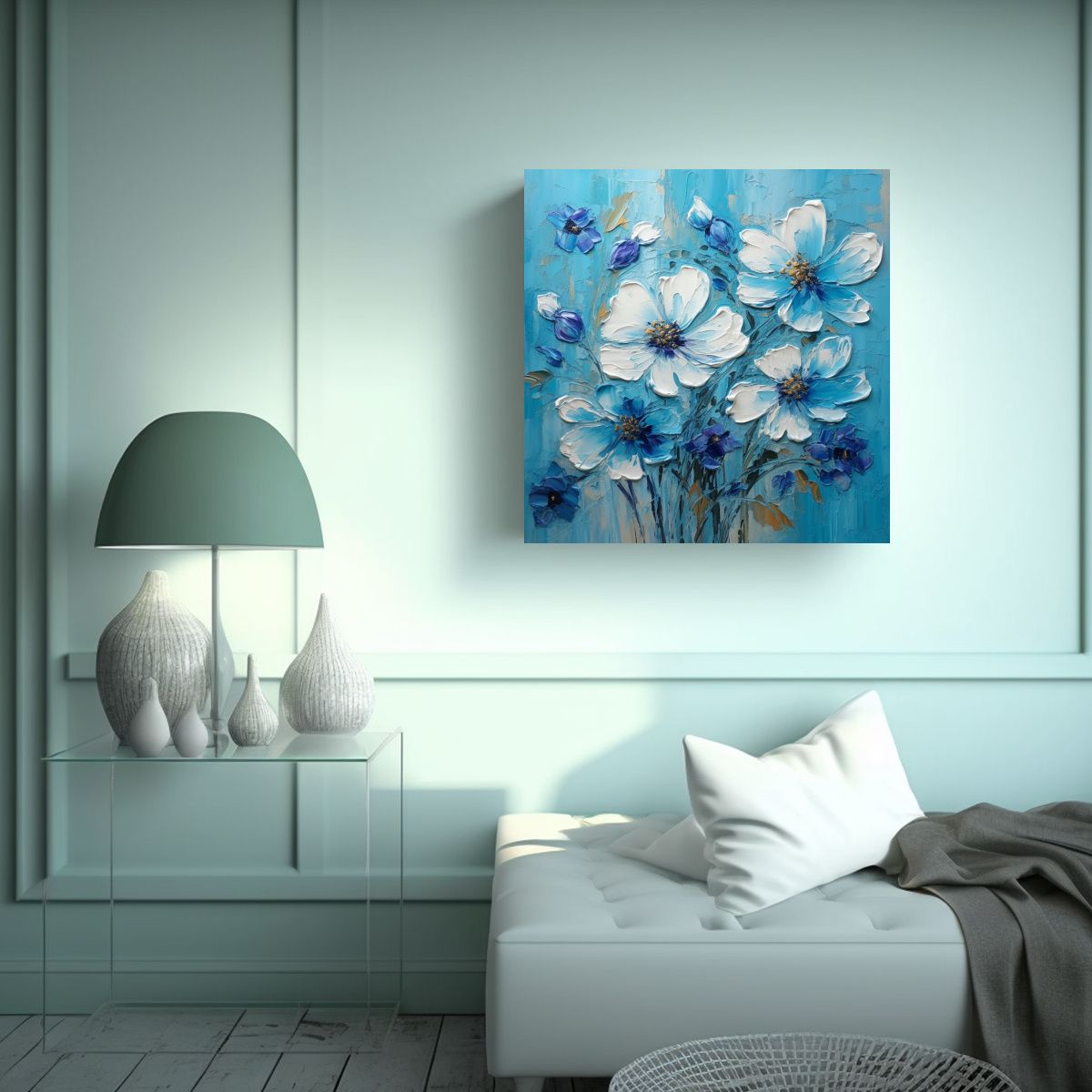 GENERICO - Cuadro Colores Equilibrio A Pintura De Flores 50x50 Cm