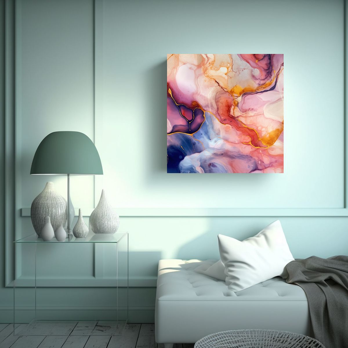 GENERICO - Arte De Pared Impreso Marble Moderno Textura De 80x80 Cm