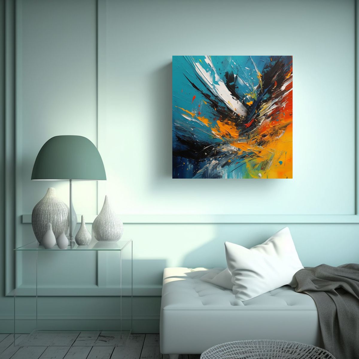 GENERICO - Lienzo Inspiración Adorno Composición Abstracta 70x70 Cm
