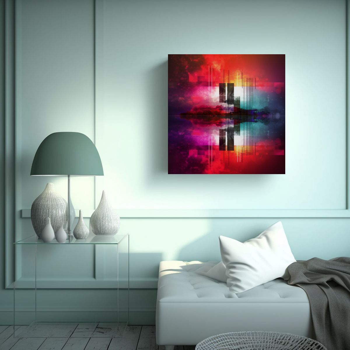 GENERICO - Cuadro Vintage Perspectiva De Los Cuatro 70x70 Cm