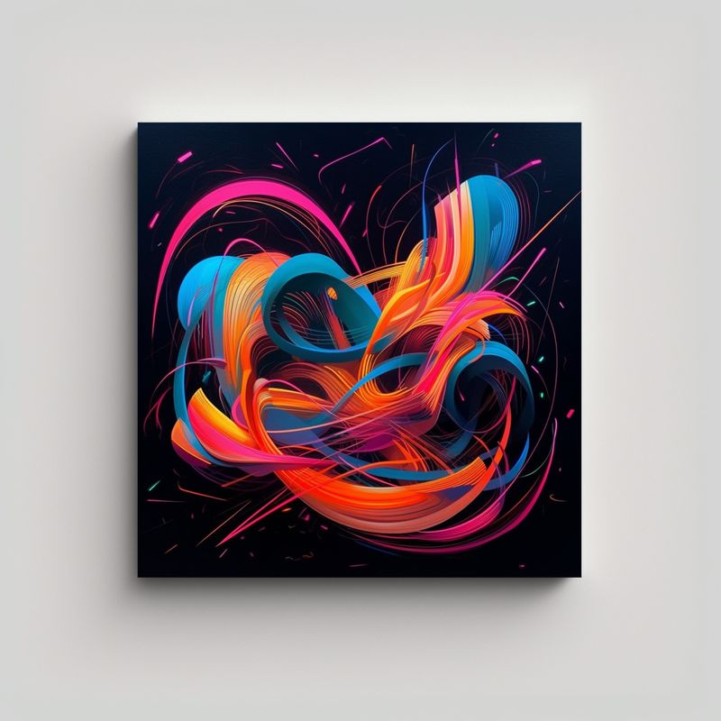 GENERICO - Arte Abstracto En Neon Para Decorar El Cuarto Con 50x50 Cm