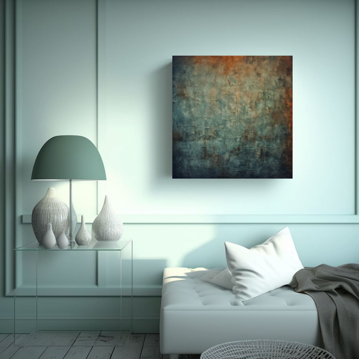 GENERICO - 1 Cuadro Creativa Espacio Textura Oscuro 80x80 Cm