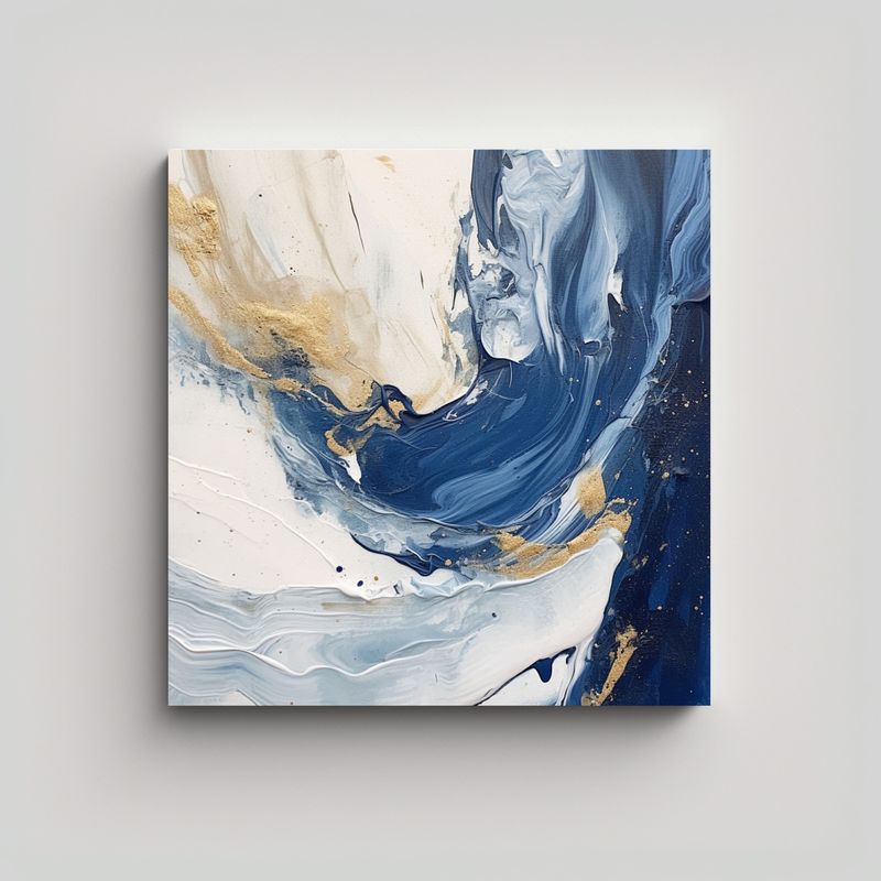 GENERICO - Arte De Pared Cuadro Perspectiva Azul Blanco 90x90 Cm