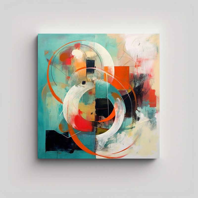 GENERICO - Pintura Abstracta Estilo Sarah Stockstill Reflejo 60x60 Cm