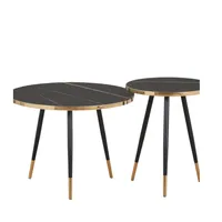 Juego De Mesa Doble Redonda De Centro Moderna Auxiliar TN