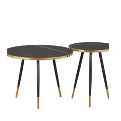 GENERICO - Juego De Mesa Doble Redonda De Centro Moderna Auxiliar TN