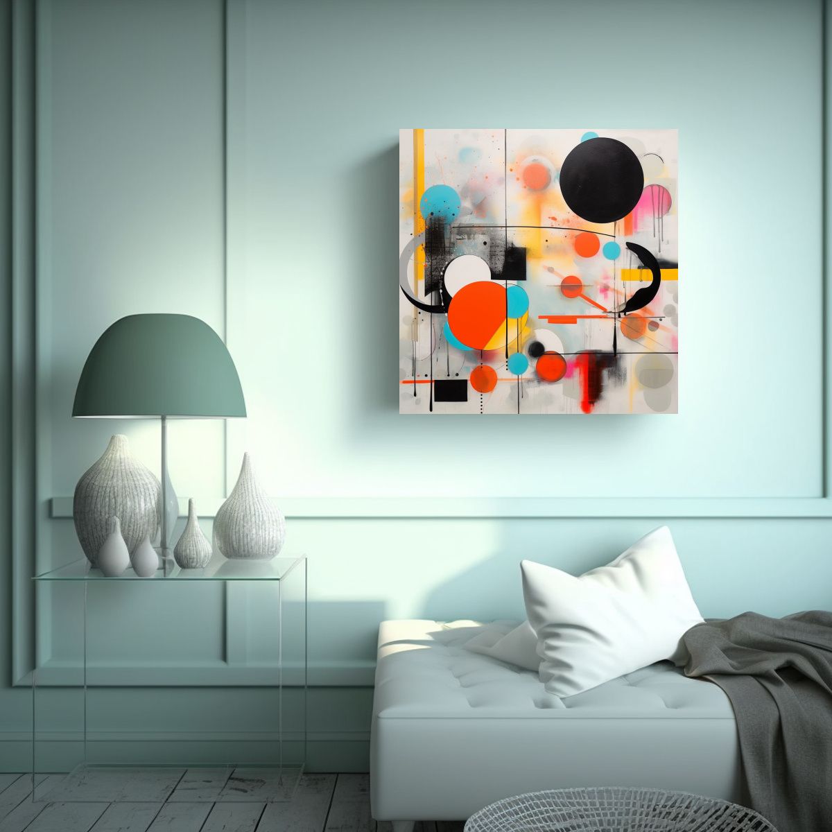 GENERICO - Cuadro Fantástico Art Pintura Graffiti Colorida 90x90 Cm