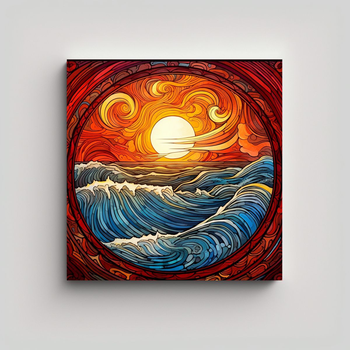 GENERICO - Pintura Sublimada Fantasía En Fondo De Océano 70x70 Cm