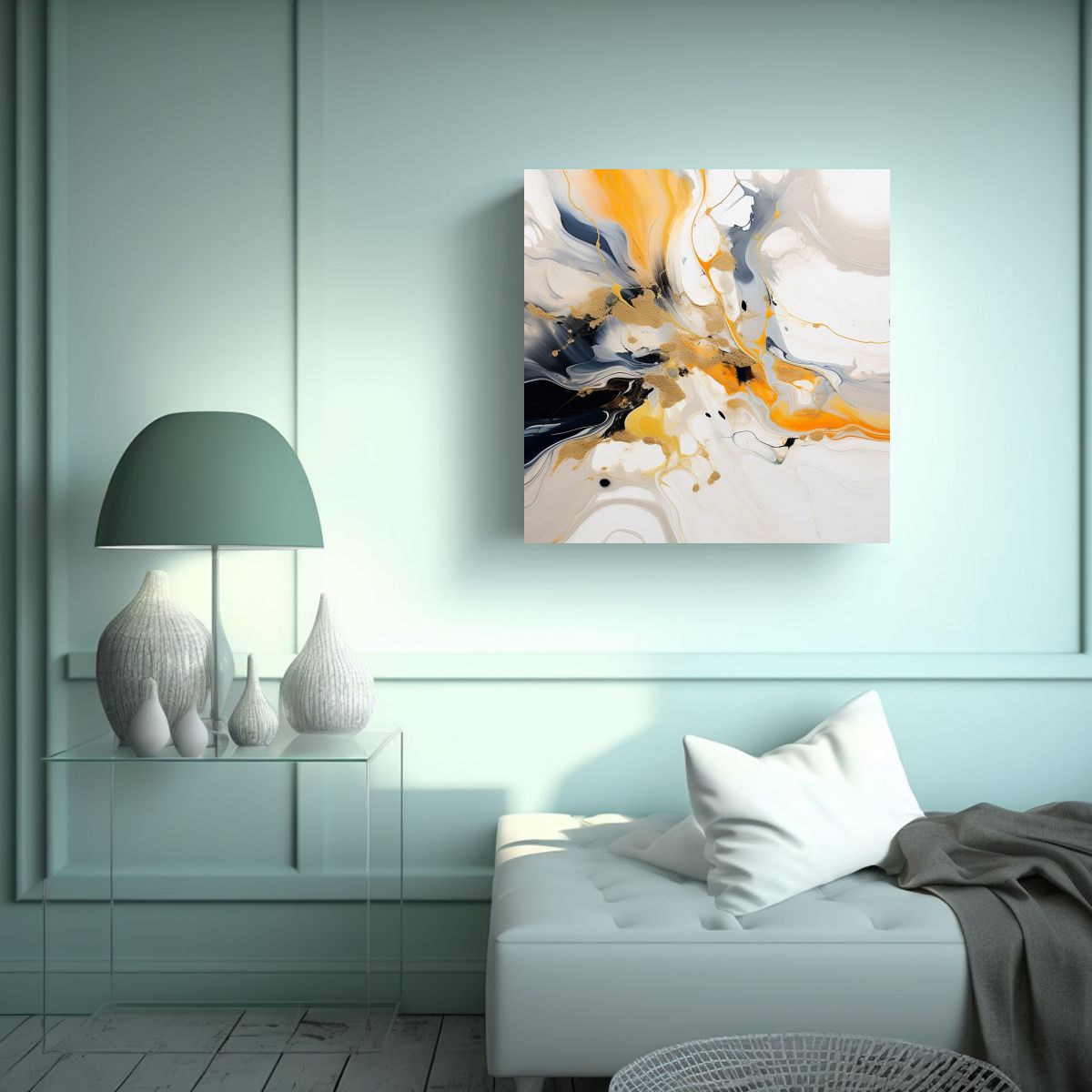 GENERICO - Pintura Decorativa Abstracta Armonía Cromática 70x70 Cm
