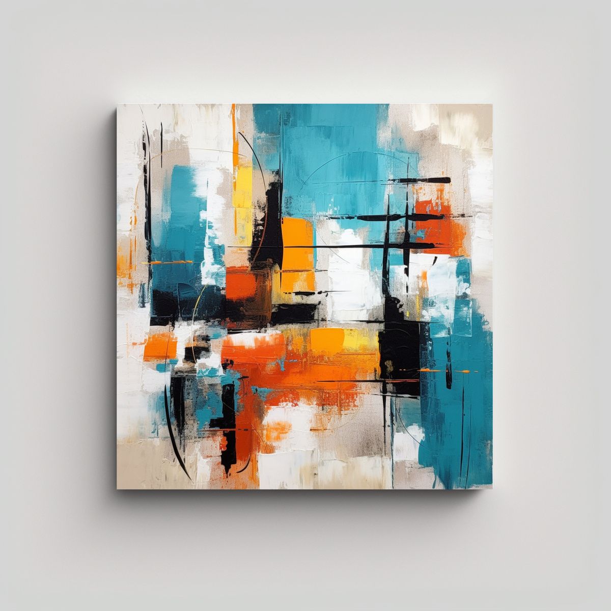 GENERICO - Cuadro Decorativo Abstracto Mezcla De Estilos 70x70 Cm