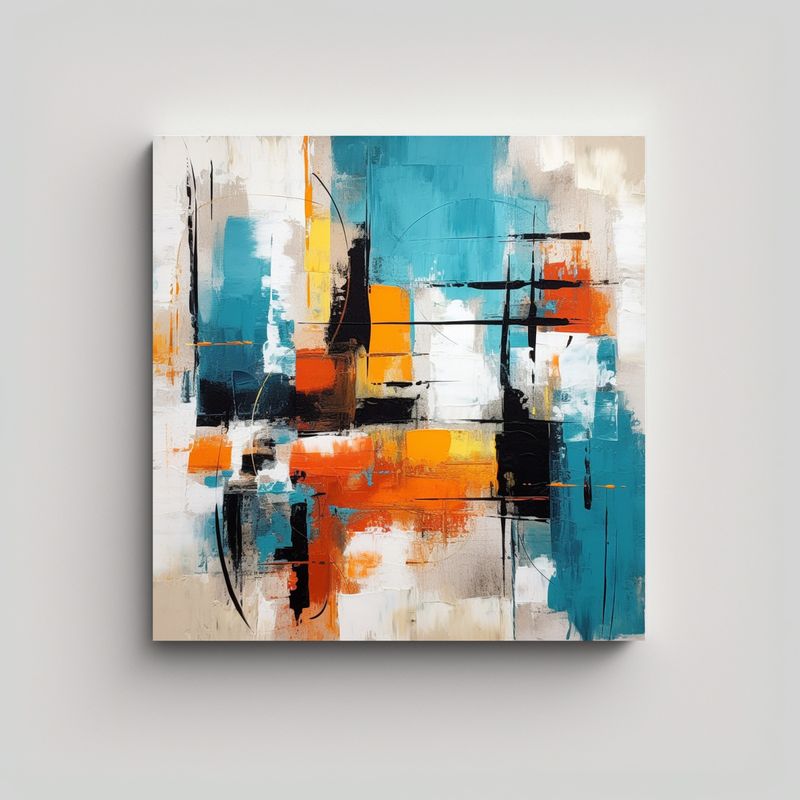 GENERICO - Cuadro Decorativo Abstracto Mezcla De Estilos 60x60 Cm