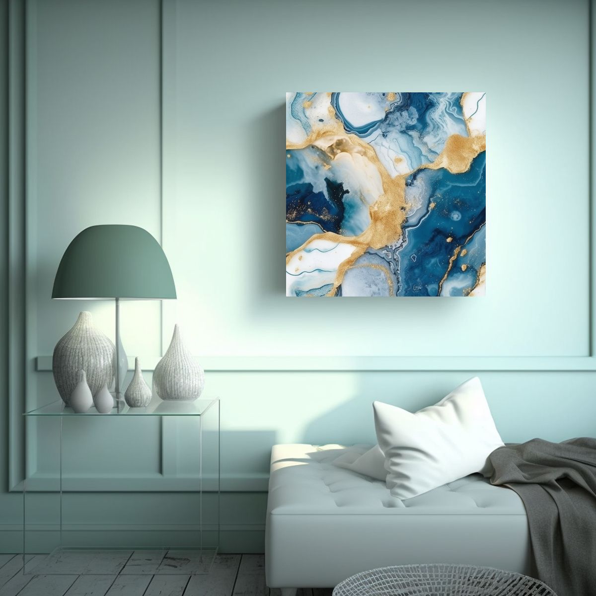 GENERICO - Tela En Bastidor Abstracto Fantástico Resina 70x70 Cm