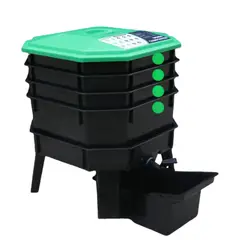 GENERICO - Vermicompostera De 4 Bandejas Plástico Reciclado Compostera