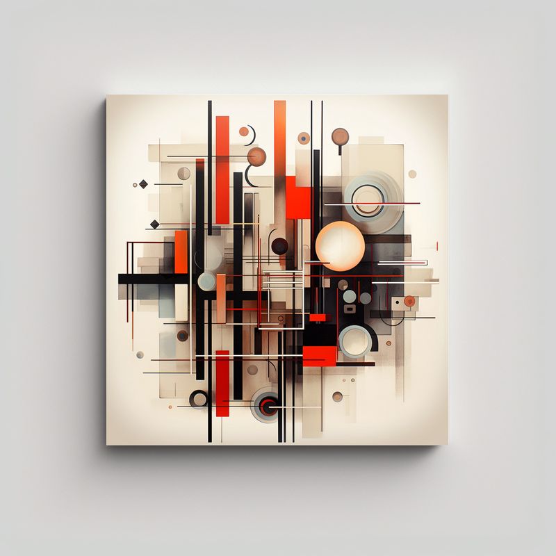 GENERICO - Pintura Decorativa Abstracta Y Elementos Formales 60x60 Cm