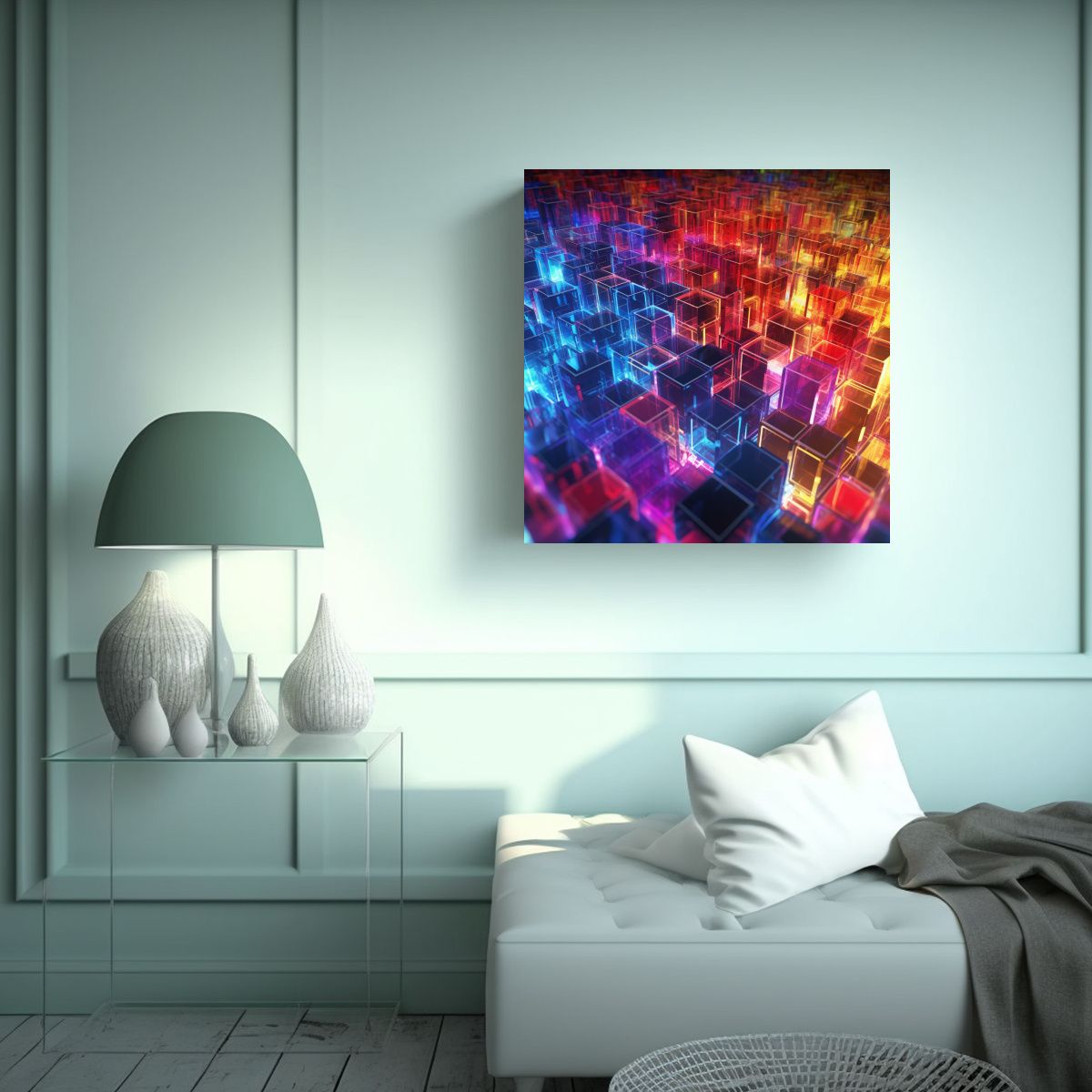 GENERICO - Cuadro Decorativo De Vidrio Transparente Con 90x90 Cm