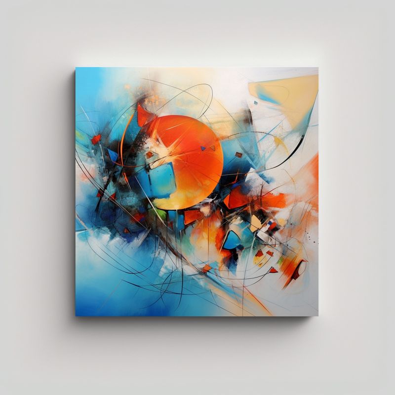 GENERICO - Pintura Abstracta Estilo Galería Linda 80x80 Cm