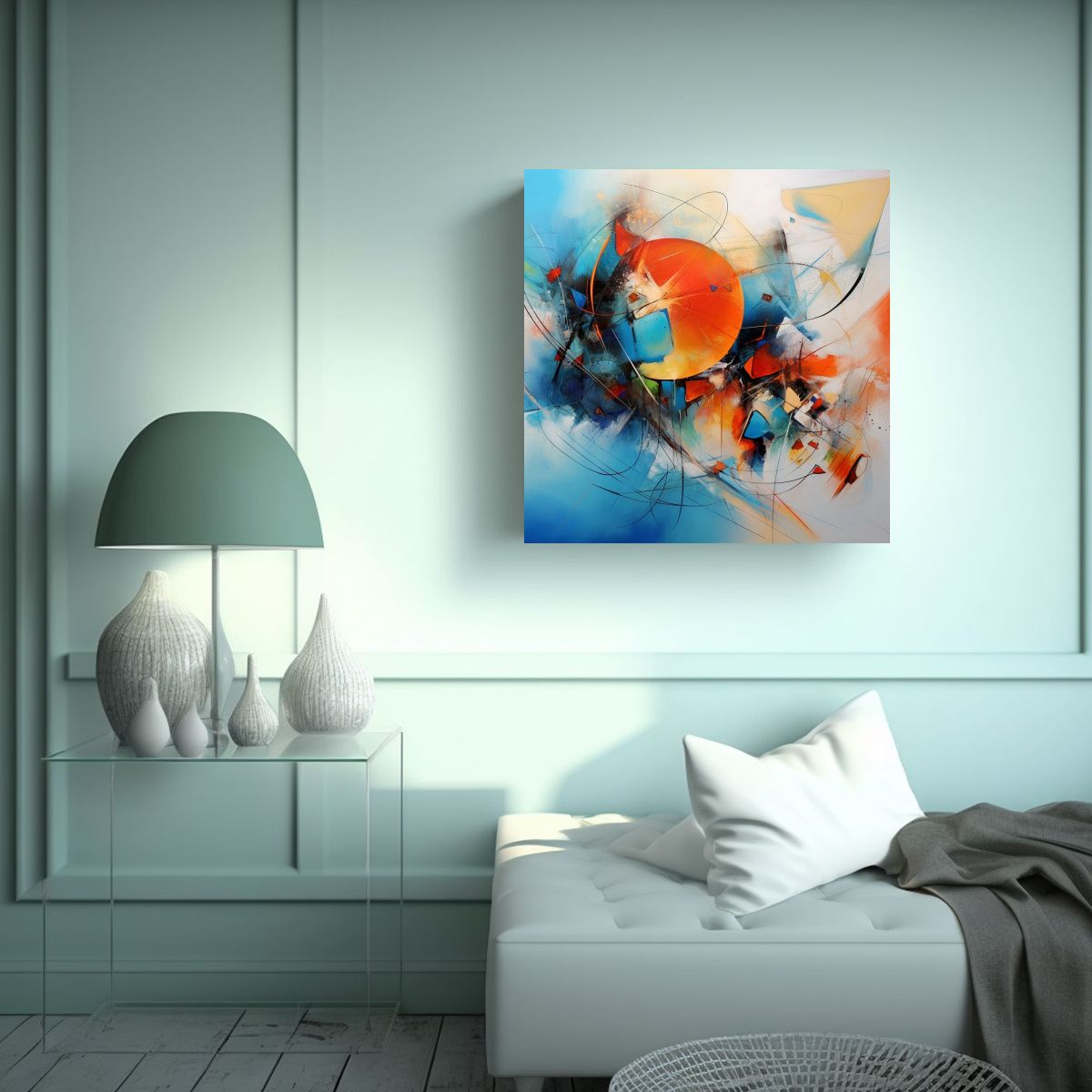 GENERICO - Pintura Abstracta Estilo Galería Linda 50x50 Cm