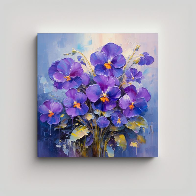 GENERICO - Cuadro Decorativo De Tela Sublimada Con Flores 60x60 Cm