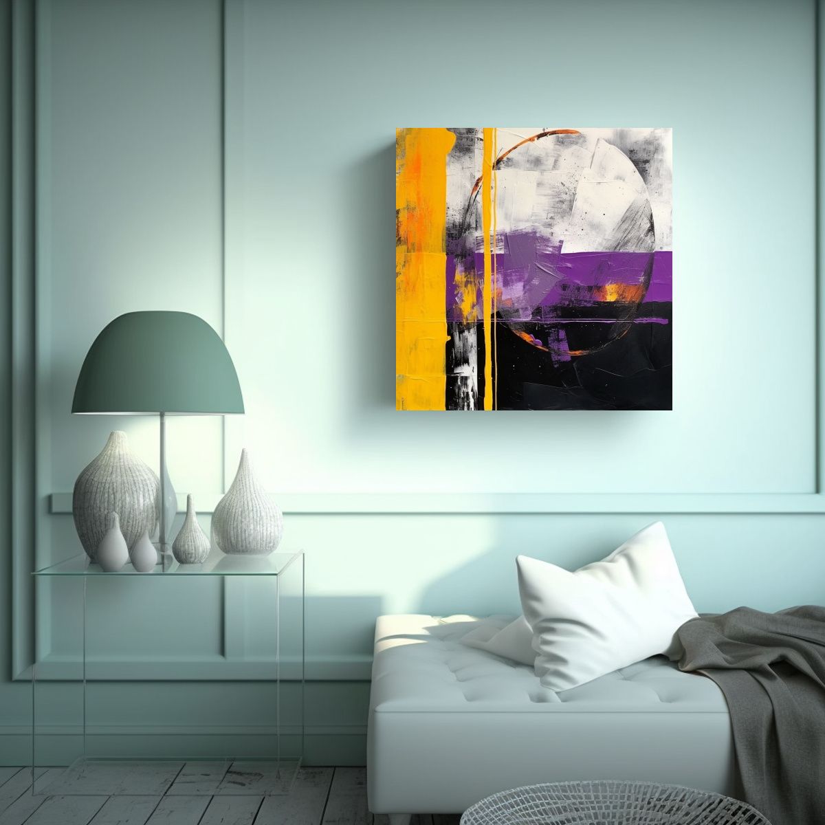 GENERICO - Cuadro Decorativo Acuarela Vision Abstracto 90x90 Cm