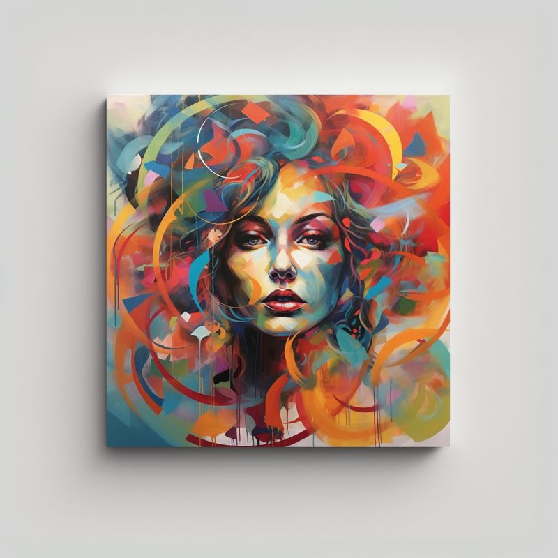 GENERICO - Lienzos Modernos Colores Vibrantes Obras De Arte 70x70 Cm