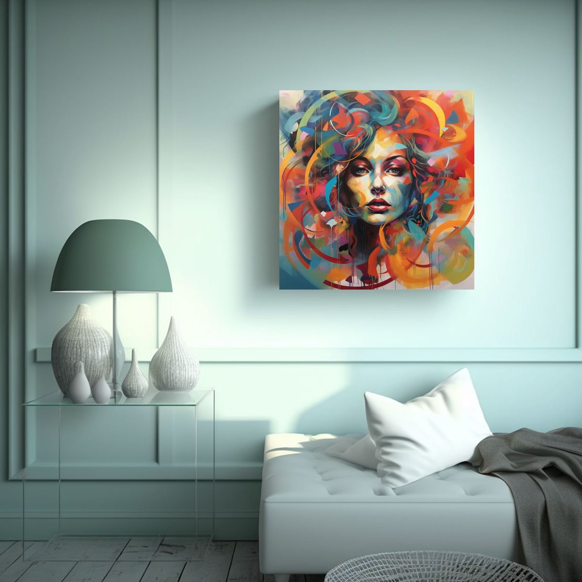 GENERICO - Lienzos Modernos Colores Vibrantes Obras De Arte 60x60 Cm