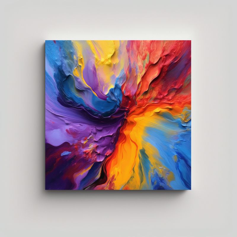 GENERICO - Pintura Al óleo Abstracta 4k Ultra Realista De 50x50 Cm