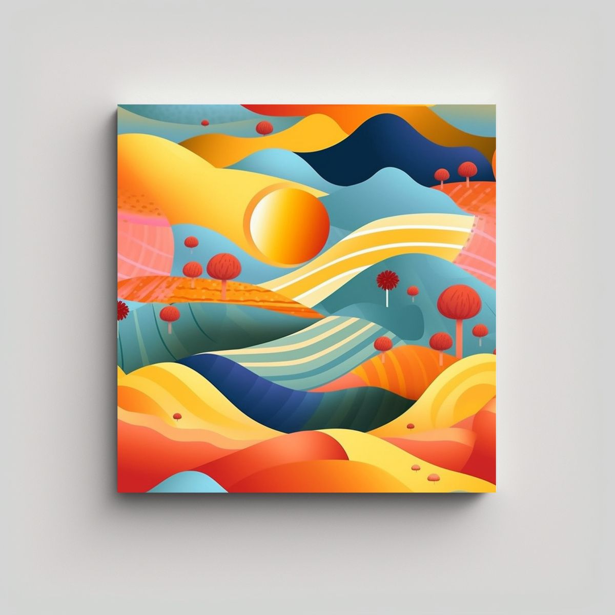 GENERICO - Lienzo De Tela Abstracto Para Comedor Patrón 80x80 Cm