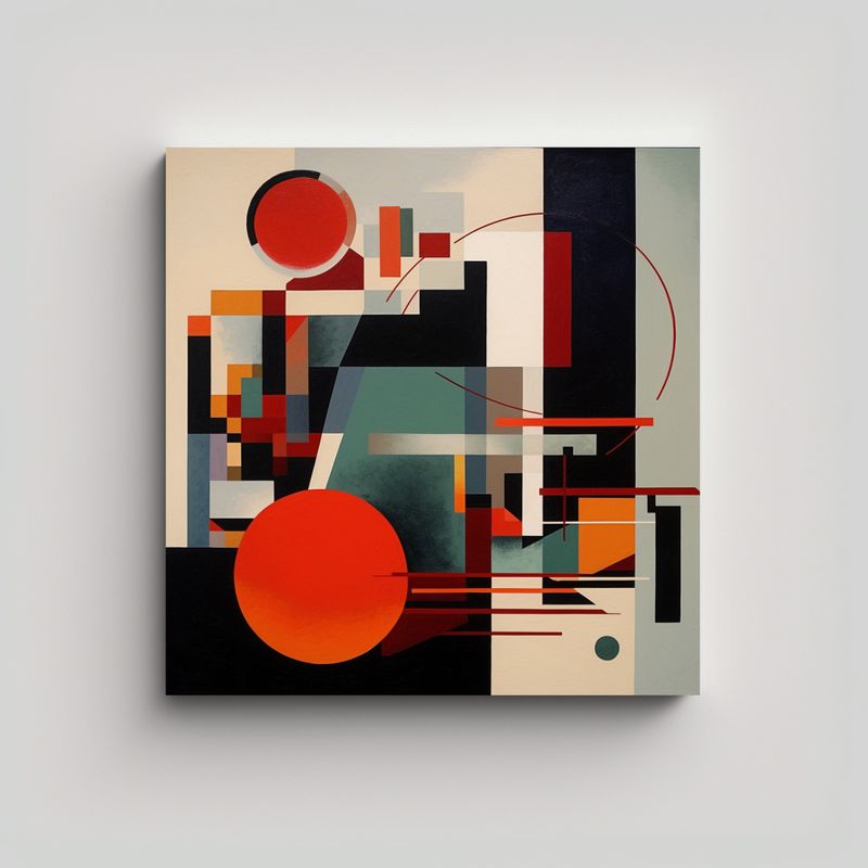 GENERICO - Lienzo Decorativo Estilo El Lissitzk Colorido 90x90 Cm