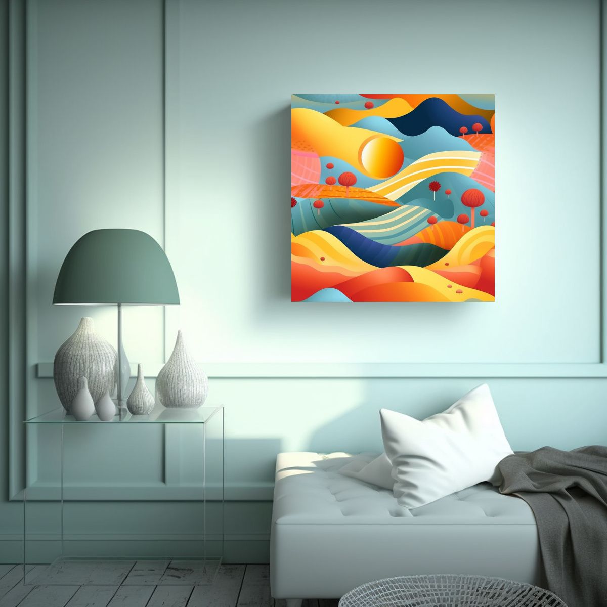 GENERICO - Lienzo De Tela Abstracto Para Comedor Patrón 70x70 Cm