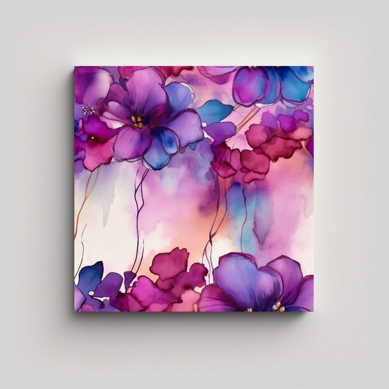 GENERICO - Pintura Mural De Flores Con Tinta Alcohol De Alta 70x70 Cm