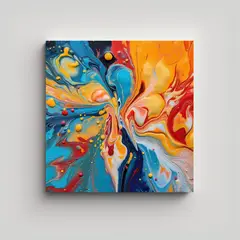 GENERICO - Pintura Abstracta Figuras M Para Decoración De 80x80 Cm