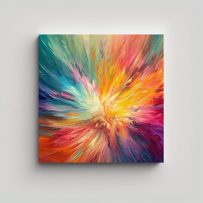 GENERICO - Cuadro Exposición Abstracto Arte Impresionismo 90x90 Cm