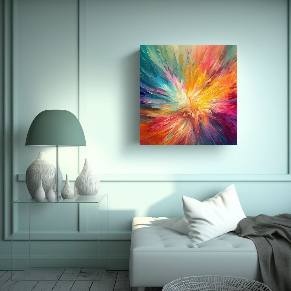 GENERICO - Cuadro Exposición Abstracto Arte Impresionismo 90x90 Cm