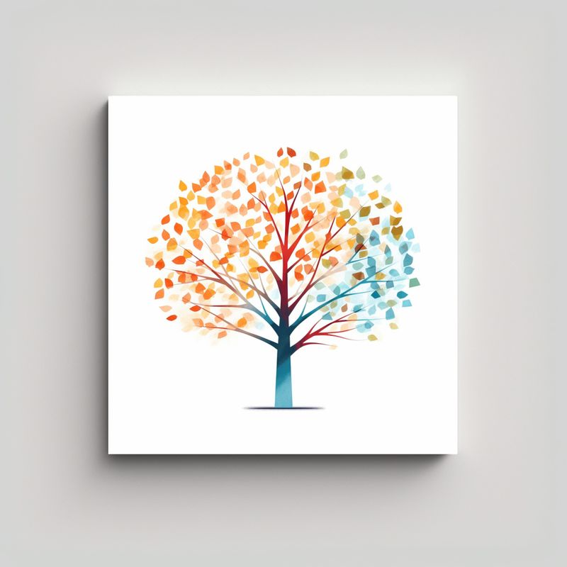 GENERICO - Pintura Minimalista De árbol En Lienzo Por Un 70x70 Cm