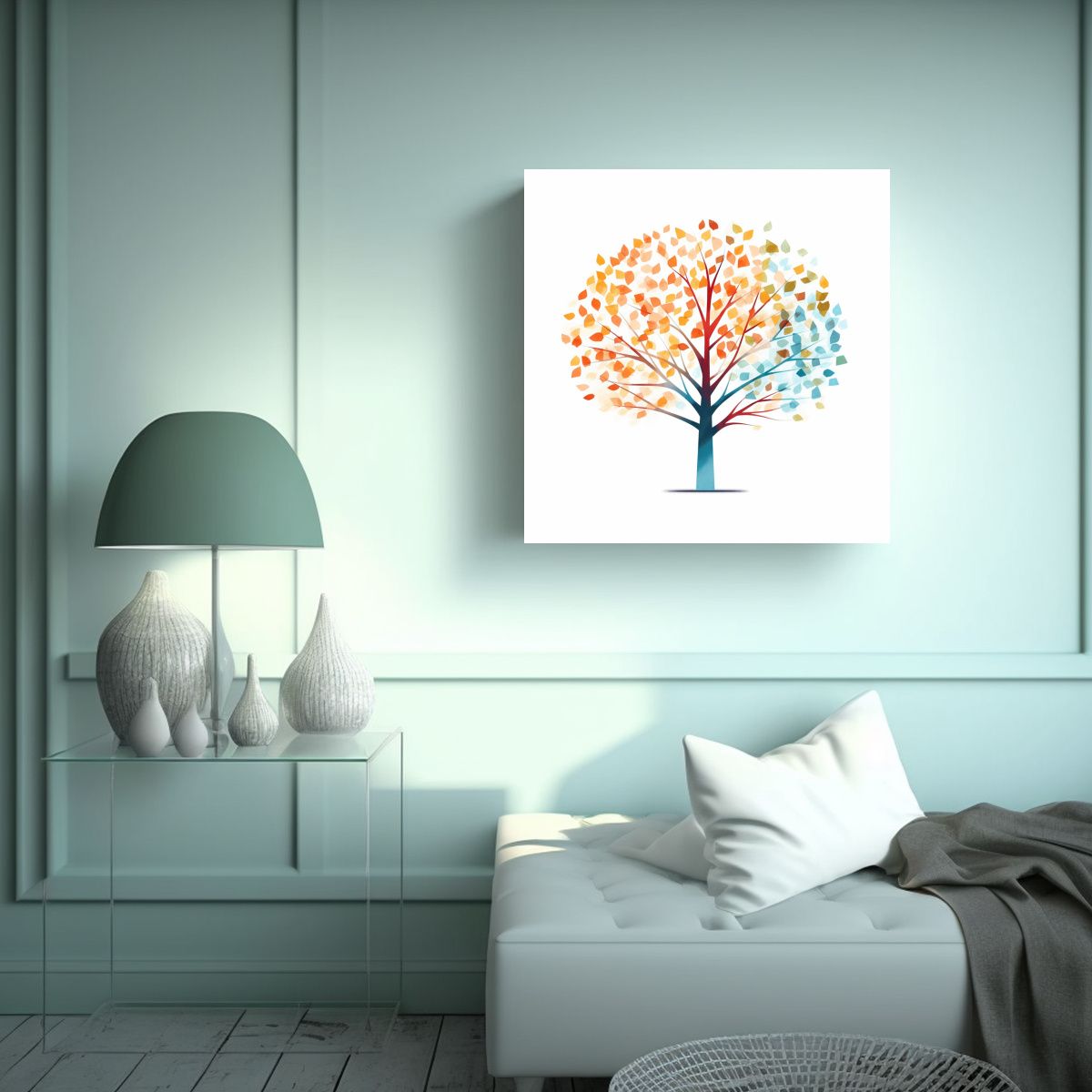 GENERICO - Pintura Minimalista De árbol En Lienzo Por Un 50x50 Cm