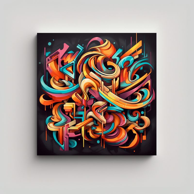 GENERICO - Pinturas De Decoración Abstracta Estilo Graffiti 70x70 Cm