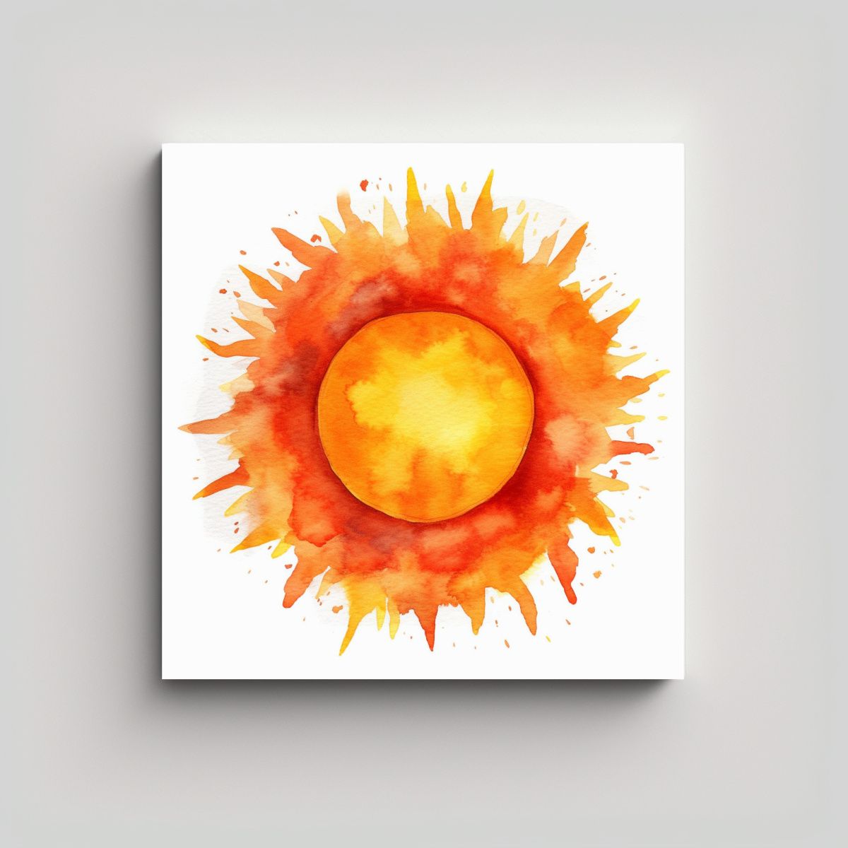 GENERICO - Pintura Acuarela Espectacular Del Sol Con Un 60x60 Cm