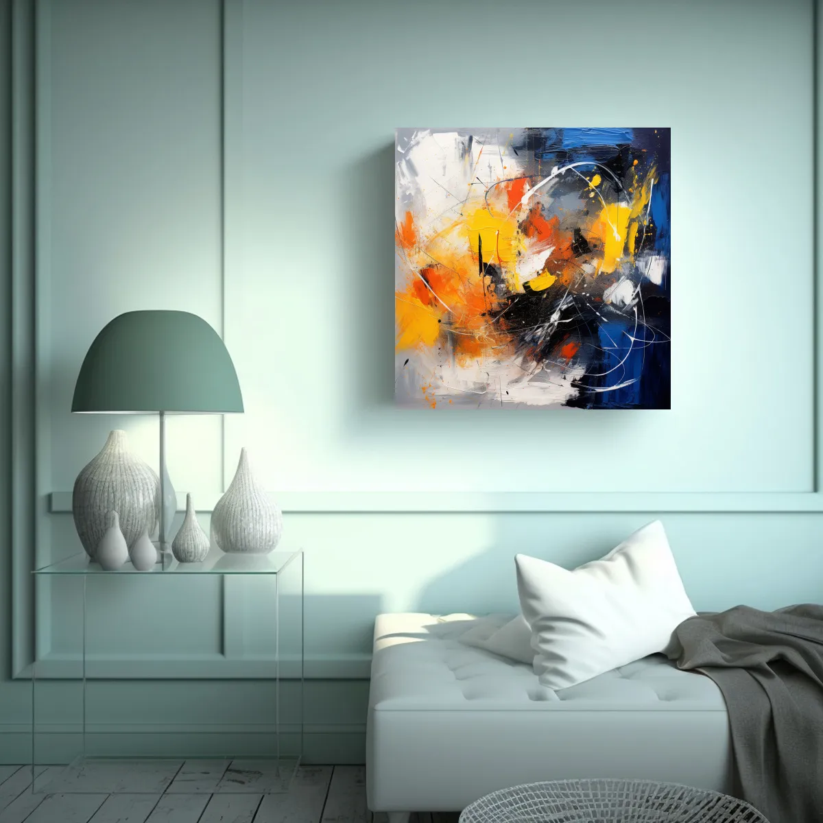 GENERICO - Lienzo Minimalista Abstracto Estilo Haengelik 70x70 Cm