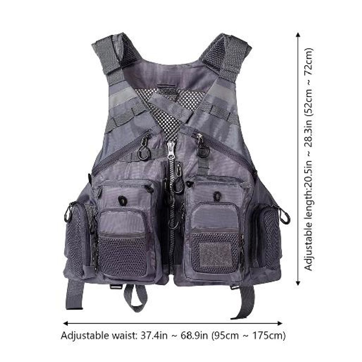GENERICO - Chaleco reflectante con bolsillos S-XL adulto gris