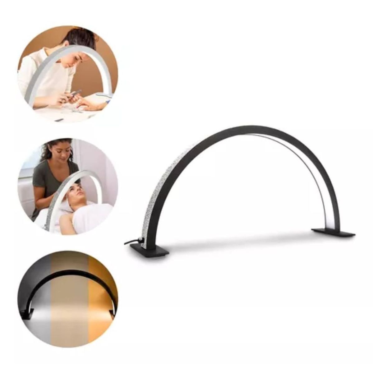 GENERICO - Lampara Led Media Luna Estetica Para Pestañas Uñas Belleza N