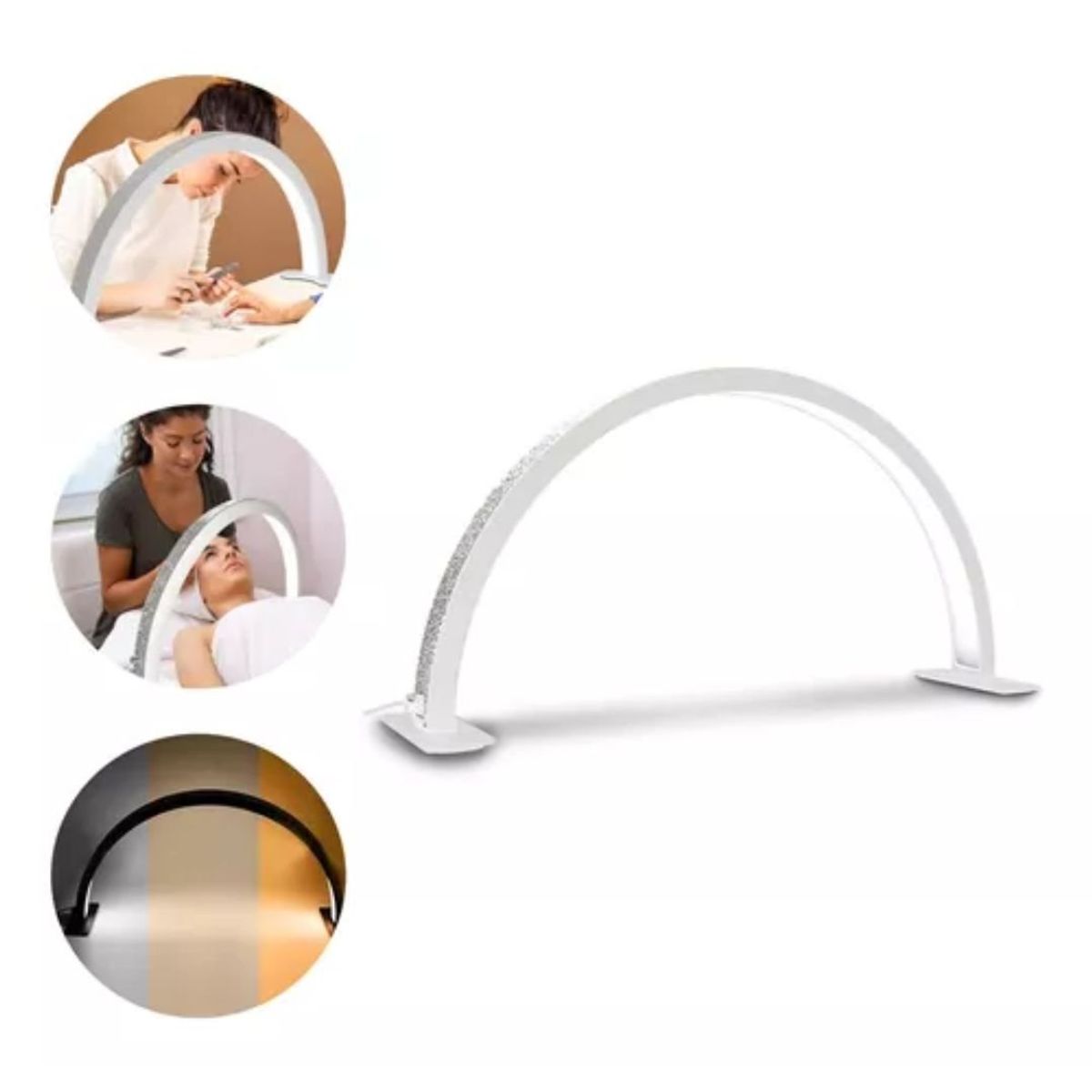 GENERICO - Lampara Led Media Luna Estetica Para Pestañas Uñas Belleza B