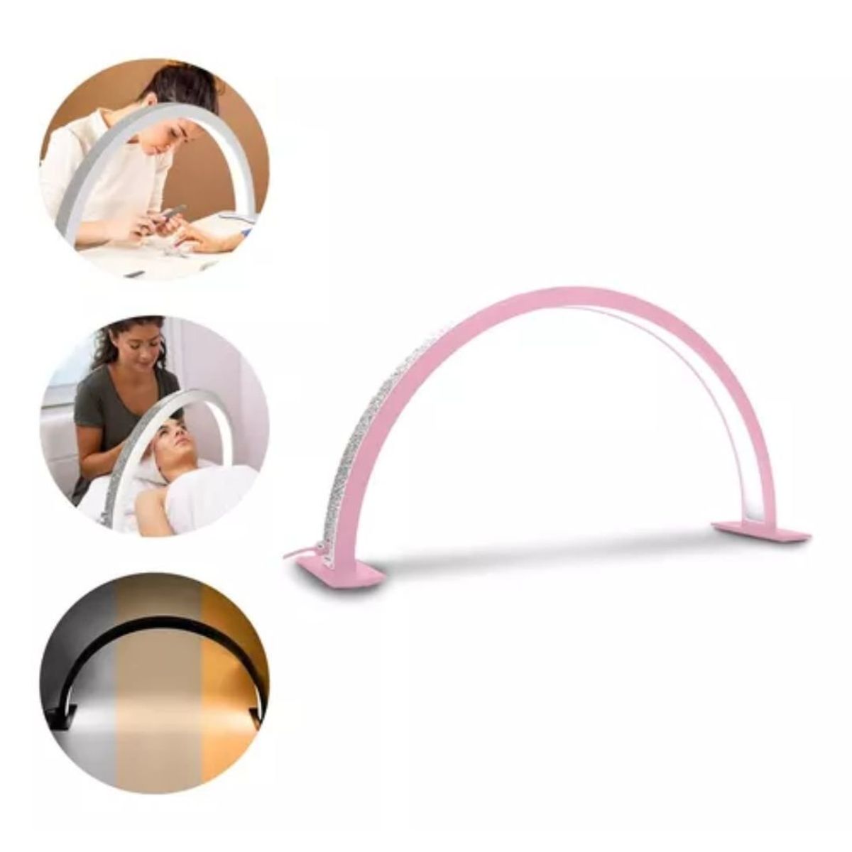 GENERICO - Lampara Led Media Luna Estetica Para Pestañas Uñas Belleza R