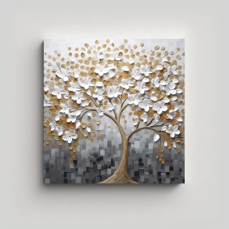 GENERICO - Pintura Decorativa De árbol Abstracto Con 70x70 Cm