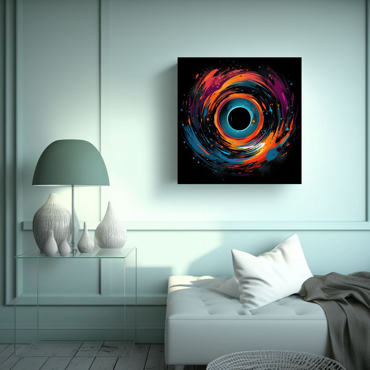 GENERICO - Pintura Decorativa De Cuadro Abstracción Espacio 90x90 Cm