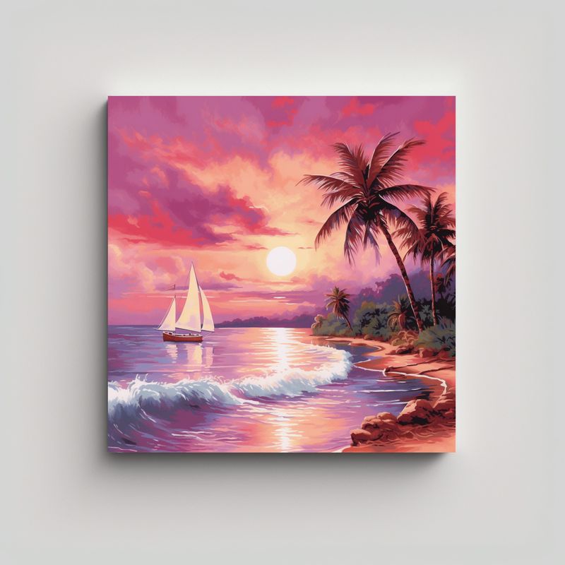 GENERICO - Paisaje Sereno: Composición Decoración Playa 50x50 Cm